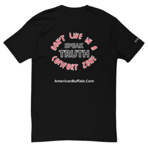 Black t-shirt with motivational text design.