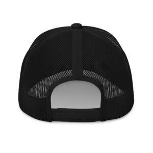 Back view of a black mesh cap.